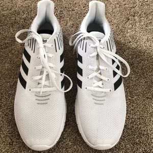 Black/white adidas shoes